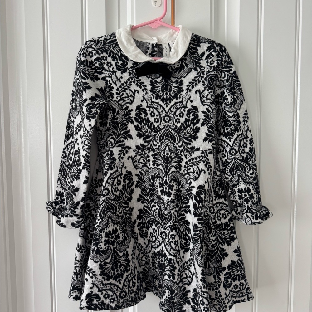 Janie and Jack Black and White Damask Dress